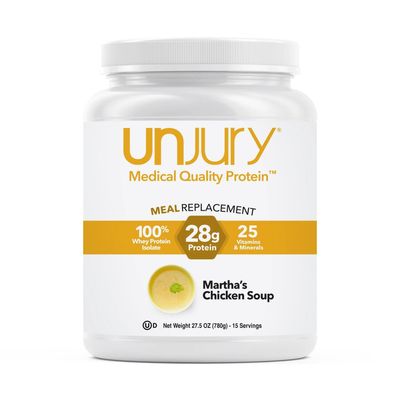 Unjury Meal Replacement Powder | Chicken Soup | 28g Protein | 25 Vitamins and Minerals | 100% Whey Isolate Protein Powder | Low Carb and Savory | 15 Servings