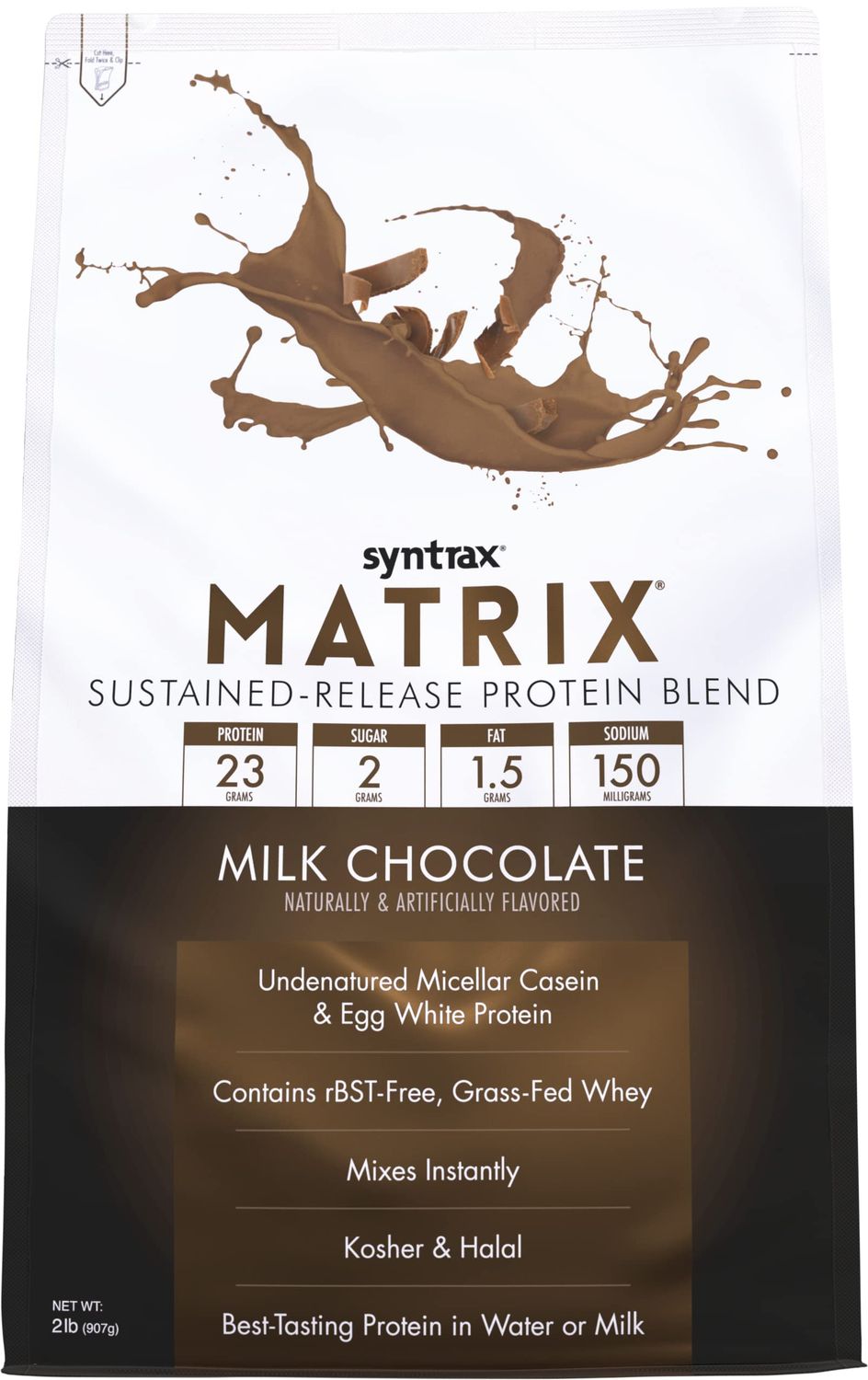 Syntrax Nutrition Matrix Protein Powder, Sustained-Release Protein Blend, Milk Chocolate, 2 lbs