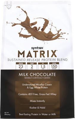 Syntrax Nutrition Matrix Protein Powder, Sustained-Release Protein Blend, Milk Chocolate, 2 lbs