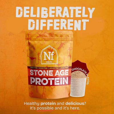 Nutra Farms Stone Age Protein | Gluten-Free Egg White Protein Powder | Egg White Powder | Dairy Free, Sugar Free &amp; Gut-Friendly | Chocolate, 2 lbs