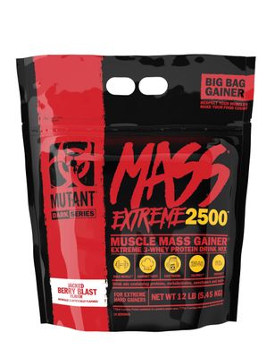 Mutant Mass Extreme Gainer - Whey Protein Powder - Build Muscle Size and Strength - High Density Clean Calories (Jacked Berry Blast, 12 lbs)