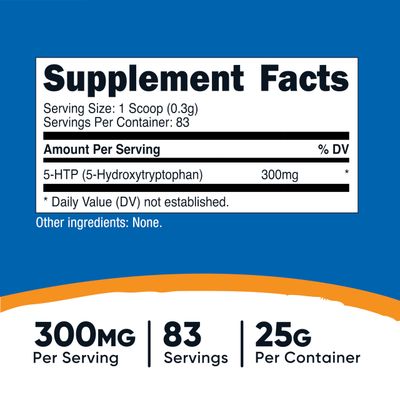 Nutricost 5-HTP Powder 25 Grams (300mg Per Serving) - Gluten Free &amp; Non-GMO, Pure 5-htp