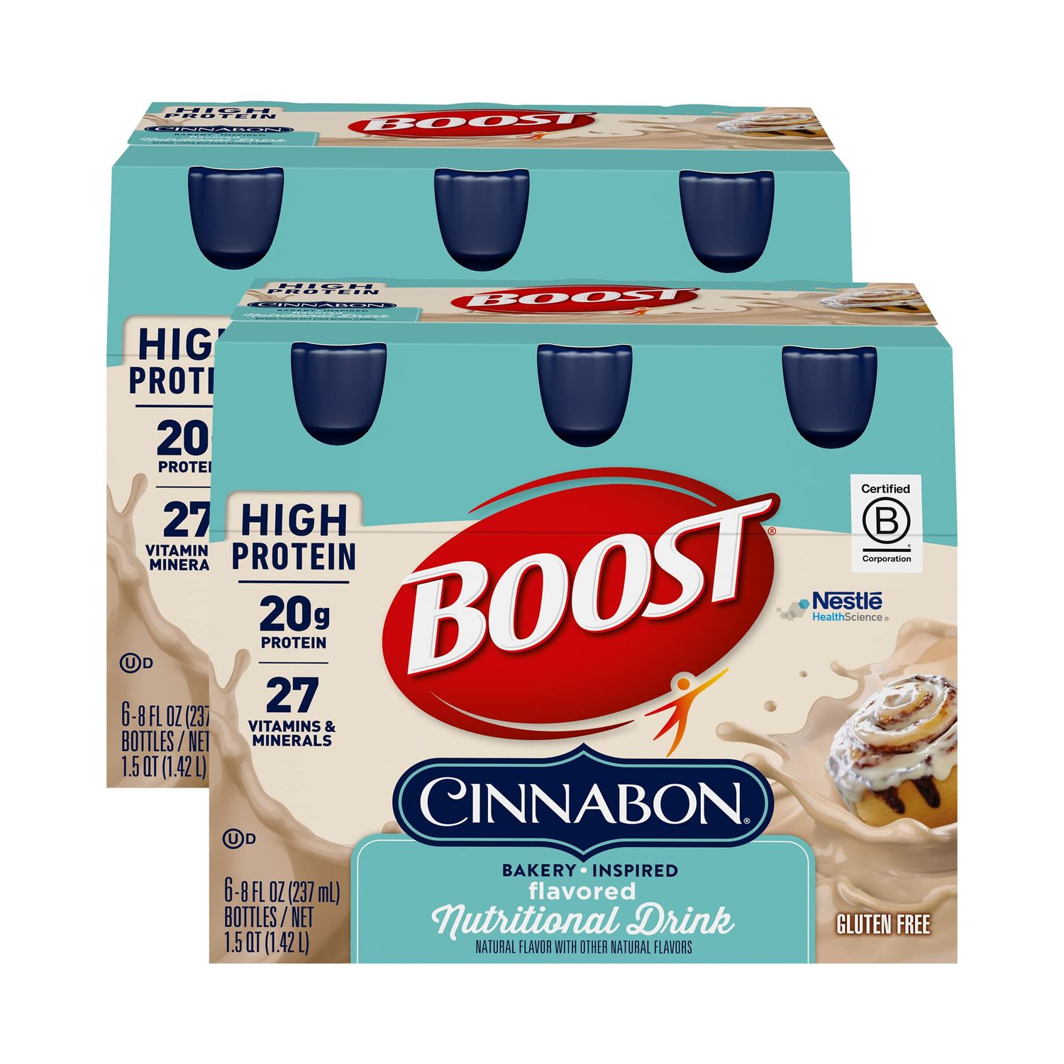 BOOST High Protein Nutritional Drink (Cinnabon, 6 count (Pack of 2))