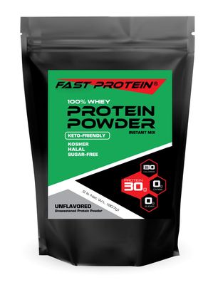 FAST PROTEIN Unflavored Protein Powder | Whey Isolate | 30G Protein (2 LB)