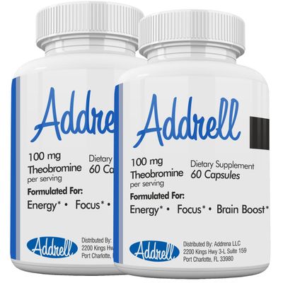 Focus Pep Addrell 2 Pack Energy Stimulant Pills- Study Supplement Alternative Pill, Natural Nootropic Supplements &amp; Cognitive Enhancer Substitute to Elevate Mental Clarity- 120 Capsules