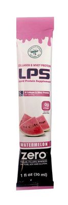 Nutritional Designs LPS Liquid Collagen &amp; Whey Protein Supplement - Non-GMO Drink, Sugar-Free - Promotes Healthy Skin &amp; Hair for Men &amp; Women, Watermelon, Single Serve (100 Packets)