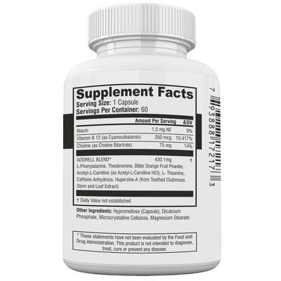 Focus Pep Addrell 2 Pack Energy Stimulant Pills- Study Supplement Alternative Pill, Natural Nootropic Supplements &amp; Cognitive Enhancer Substitute to Elevate Mental Clarity- 120 Capsules
