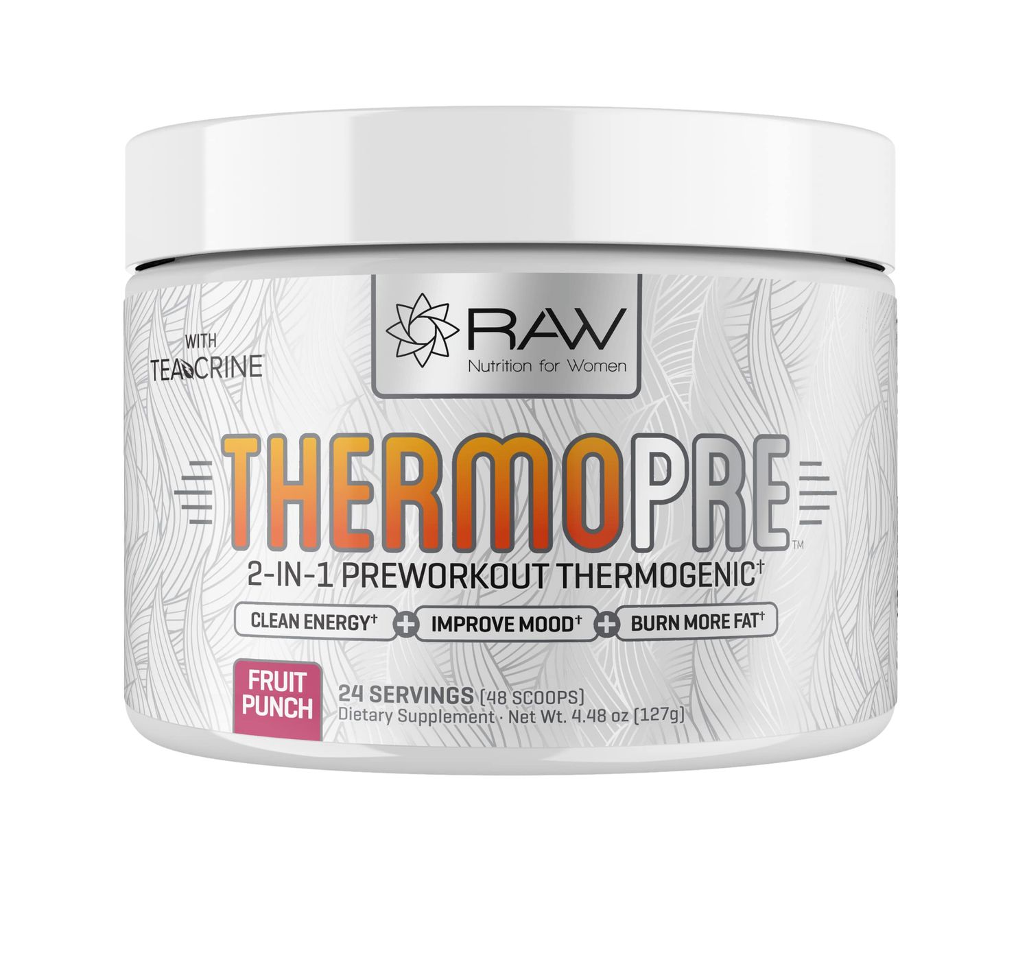 RAW Synergies Pre Workout Thermogenic Fat Burner Powder for Women and Men, Energy &amp; Weight Loss Supplement - Focus &amp; Metabolism Booster Drink - No Artificial Sweeteners, Fruit Punch, 24SV