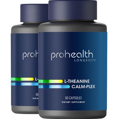 ProHealth, Inc. L-Theanine Calm-Plex with GABA and 5-HTP (Suntheanine) (100 mg, 60 Medium Capsules) 2 Pack