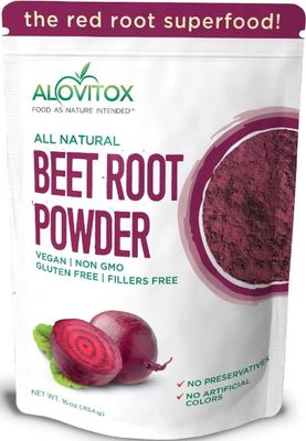 Alovitox Organic Beet Root Powder | 100% Pure, Fresh Beet Root Extract Powder | Nitric Oxide Superfood | Vegan, Non - GMO &amp; Gluten-Free | Support Energised and Effective Workout Session - 16 oz
