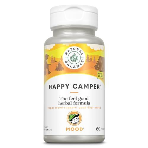 Natural Balance Happy Camper - Feel-Good Mood Support Supplement - Gotu Kola, Passion Flower, and Kava Kava Capsules - 60-Day Guarantee (30 Servings, 60 VegCaps)