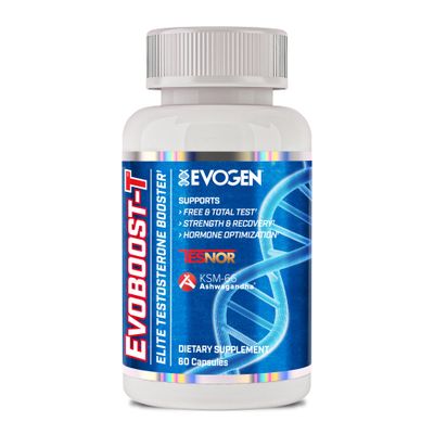 Evogen Evoboost-T Elite - Testosterone Booster | Supports Free &amp; Total Testosterone, Strength &amp; Recovery, Hormone Optimization | Ashwagandha, Tesnor, DIM | 60 Capsules