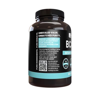 Pure Original Ingredients BCAA (365 Capsules) No Magnesium Or Rice Fillers, Always Pure, Lab Verified