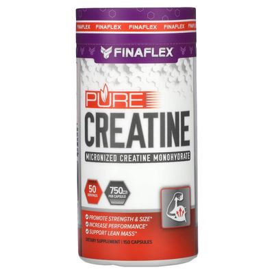 FINAFLEX Pure CREATINE - 150 Capsules - Promotes Muscular Strength, Size &amp; Performance - 100% Pure, Micronized Creatine Monohydrate - 50 Servings