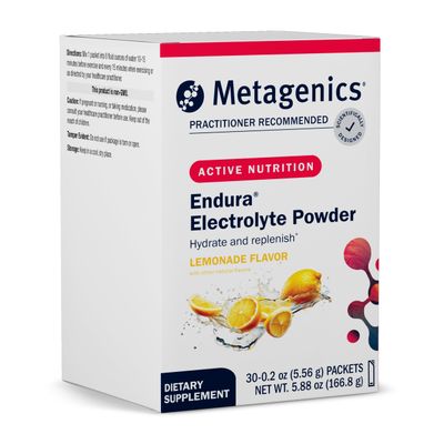 Metagenics Endura - Electrolyte Balance Supplement Powder - Hydrating Packets - with Ascorbic Acid &amp; Calcium - Non-GMO, Gluten-Free &amp; Vegetarian - Lemonade Flavor - 30 Packets (0.2 oz Each)