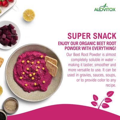 Alovitox Organic Beet Root Powder | 100% Pure, Fresh Beet Root Extract Powder | Nitric Oxide Superfood | Vegan, Non - GMO & Gluten-Free | Support Energised and Effective Workout Session - 16 oz