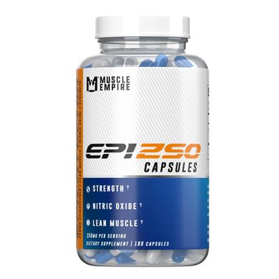 Muscle Empire Epicatechin Extract Capsules | EPI 250mg | 180 Pill Count | Supports Lean Muscle Growth, Nitric Oxide Booster &amp; Myostatin Inhibitor