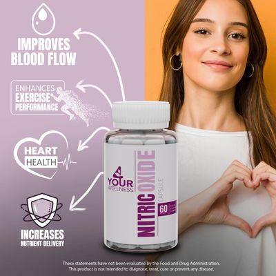 4 Your Wellness Nitric Oxide Supplement, Boosting Nitric Oxide Production and Blood Pressure, Gluten Free, Non-GMO, Kosher (60)