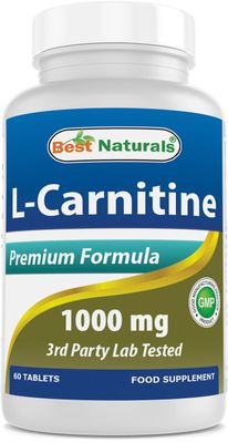 Best Naturals L-Carnitine 1000mg 60 Tablets (60 Count (Pack of 1))