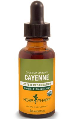 Herb Pharm Certified Organic Cayenne Extract for Cardiovascular and Circulatory Support - 1 Ounce
