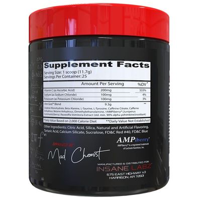 Insane Labz I am God Pre Workout, High Stim Pre Workout Powder Loaded with Creatine and DMAE Bitartrate Fueled by AMPiberry, Energy Focus Endurance Muscle Growth,25 Srvgs,Drink Ye All of It