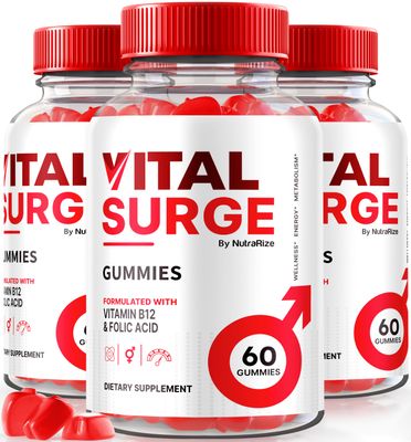 (3 Pack) Vital Surge Gummies, VitalSurge Gummies All Natural, Vital Surge Gomitas, Apple Cider Vinegar Supplement, Official Vital Surge Gummies Reviews (180 Gummies)