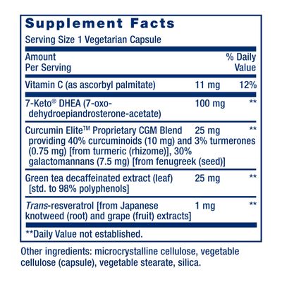 Life Extension 7-Keto DHEA Metabolite - Crank Up Your Fat-Burning Furnace - Non-GMO - Gluten-Free - 100 Mg - 60 Vegetarian Capsules