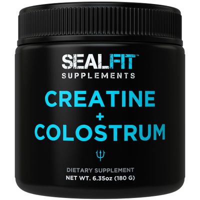 SEALFIT Creatine + Colostrum. Creatine Monohydrate + Grass Fed Bovine Colostrum Powder. 2-in-1 Superfood Supplement for Energy, Strength, Recovery, Immune Support, and Gut Health. for Men &amp; Women.