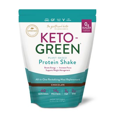 VIDAPURA Keto Green Protein Shake - Chocolate Ketogenic Protein Powder Drink, Lactose Free Vegan Protein, Supports Gastrointestinal Health, Aides Natural Body Detoxification (40 Servings)