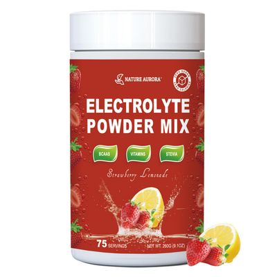 Hydration Electrolytes Powder, Sugar Free Electrolyte Drink Mix For Rapid Hydration &amp; Recovery, 6 Electrolytes &amp; 3 Vitamins (75 Servings |Strawberry Lemonade)- Gluten Free, Keto Friendly, Non-GMO