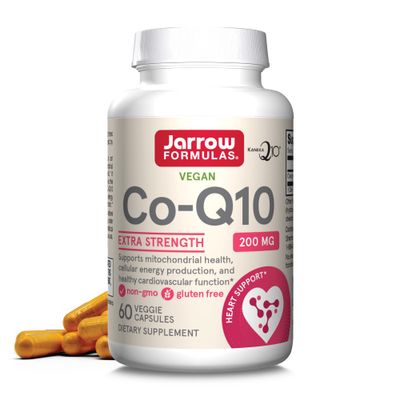 Jarrow Formulas Co-Q10, 200 mg, Antioxidant Support for Mitochondrial Health, Cellular Energy Production and Healthy Cardiovascular Function, 60 Veggie Capsules, 60 Day Supply