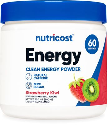 Nutricost Energy Complex (Strawberry Kiwi) (60 Servings) - Clean Energy Powder, 300g Dietary Supplement