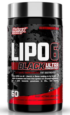 Nutrex Research Lipo-6 Black Ultra Concentrate | Thermogenic Energizing Fat Burner Supplement, Increase Weight Loss, Energy &amp; Intense Focus |Capsule, 60Count