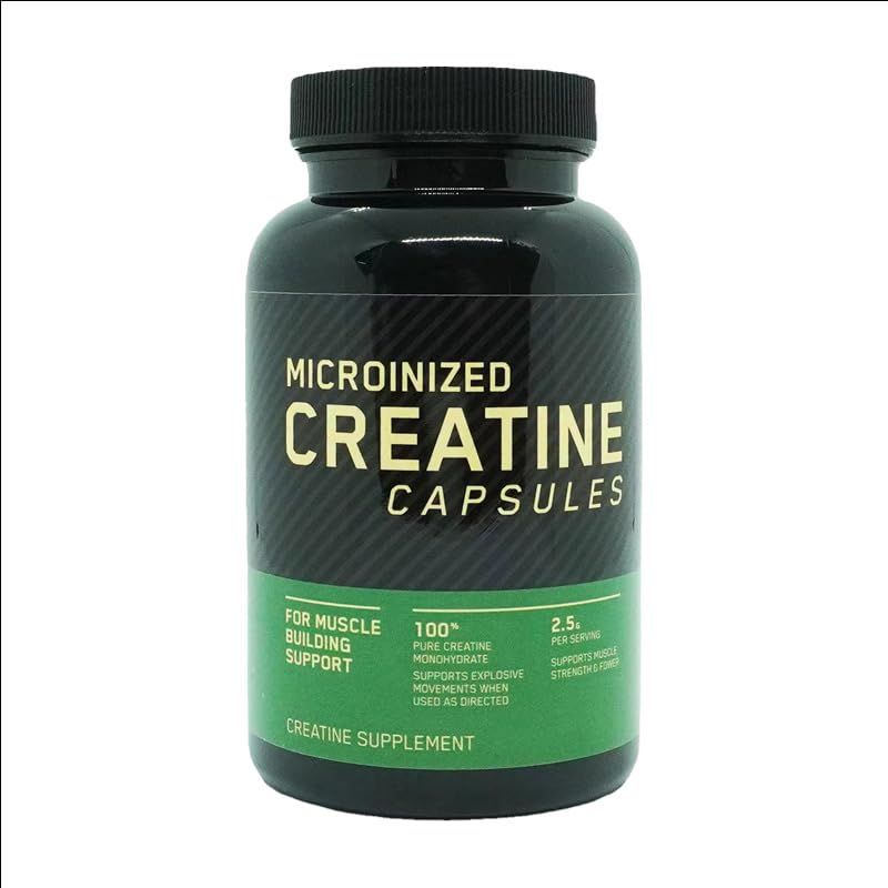 Micronized Creatine Monohydrate Capsules, 2.5g, 60 Count, for Muscle Building Support