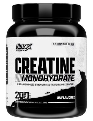 Nutrex Research Micronized Creatine Monohydrate Powder - 200 Servings (1KG) Pure, Unflavored Creatine Monohydrate Supplement for Muscle Gain, Strength and Performance, 5G Per Serv (2.2lbs)