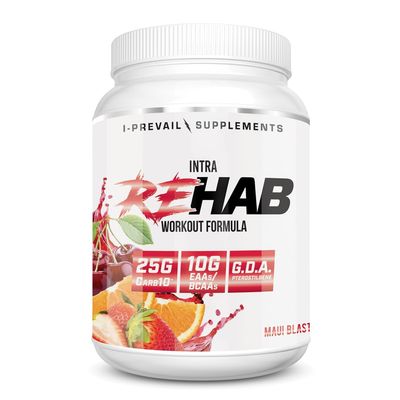 I-Prevail Supplements Rehab High Performance Intraworkout Formula 10g BCAA &amp; EAA - Carb10 | Enhance Recovery &amp; Hydration | Keto Friendly | 25 Servings (Maui Blast, 25 Serving)