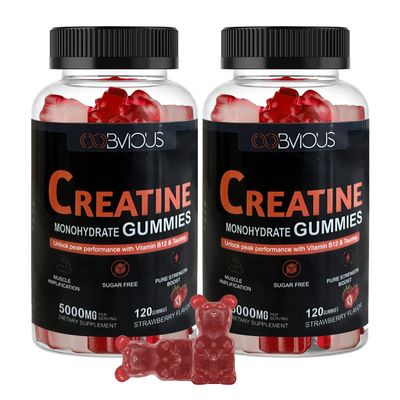 Creatine Monohydrate Gummies 240 for Men &amp; Women- 5g, Sugar-Free Pre-Workout Gummy W/L-Taurine, Betaine Anhydrous, Alpha GPC, Vitamin B12, Chewable Gummies for Muscle Strength &amp; Energy Boost (2 Pack)
