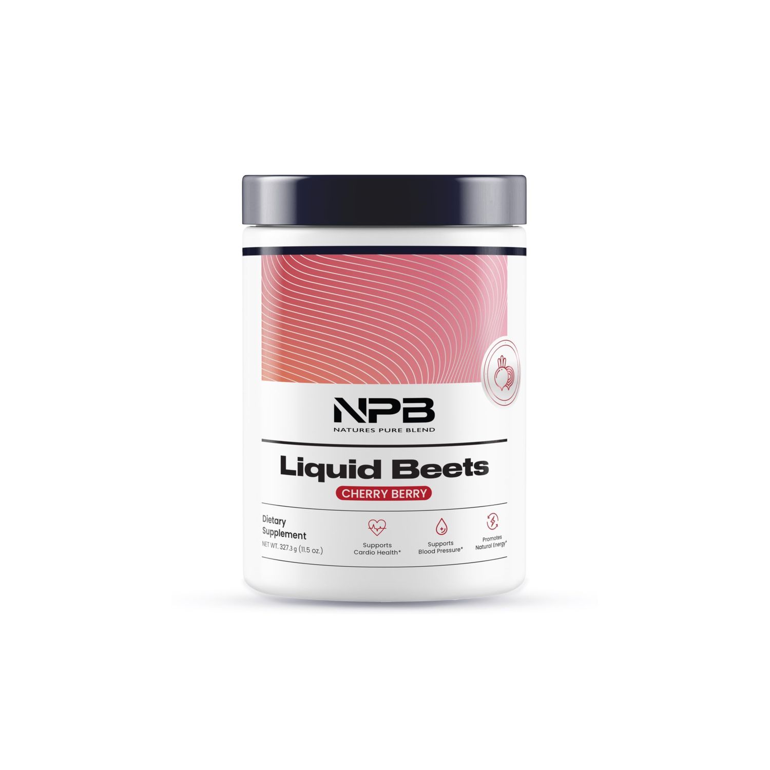 Nature&#39;s Pure Blend - Liquid Beets (Organic Beet Root Powder 8,000 MG), Support Blood Pressure, Blood Circulation, Heart Health - Energy - Nitric Oxide Supplement - Cherry Berry Flavor (30 Servings)