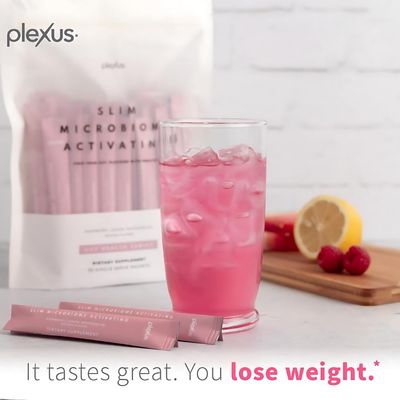 Plexus Slim Microbiome Pink Drink Mix, 30 Servings (Raspberry, Lemon, and Watermelon Flavor)