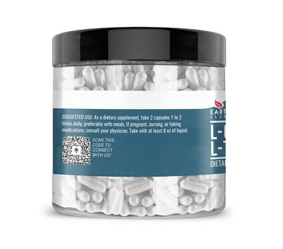 Earthborn Elements L-Carnitine Tartrate, 200 Capsules, No Magnesium or Rice Fillers, No Additives, Gluten-Free, Undiluted