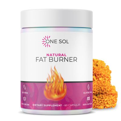 One Sol Fat Burner for Women, Natural Metabolism Booster, Burn More Calories, Boost Energy &amp; Mood, Curb Appetite &amp; Stop Cravings, No Crash or Jitters, All-Natural Ingredients, Gluten &amp; Soy Free