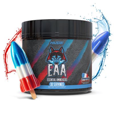 Huge EAA Supplement, Highest Dosed Essential Amino Acids Powder, 12.85g EAAs &amp; 8g BCAAs Per Serving, Maximize Muscle Growth, Recovery &amp; Performance (Bomb Popsicle, 17.73 Oz.)