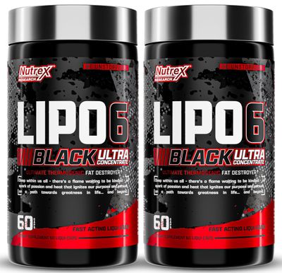 Nutrex Research Lipo-6 Black Ultra Concentrate Thermogenic Fat Burner Supplement, Increase Weight Loss, Energy &amp; Intense Focus 120 Diet Pills