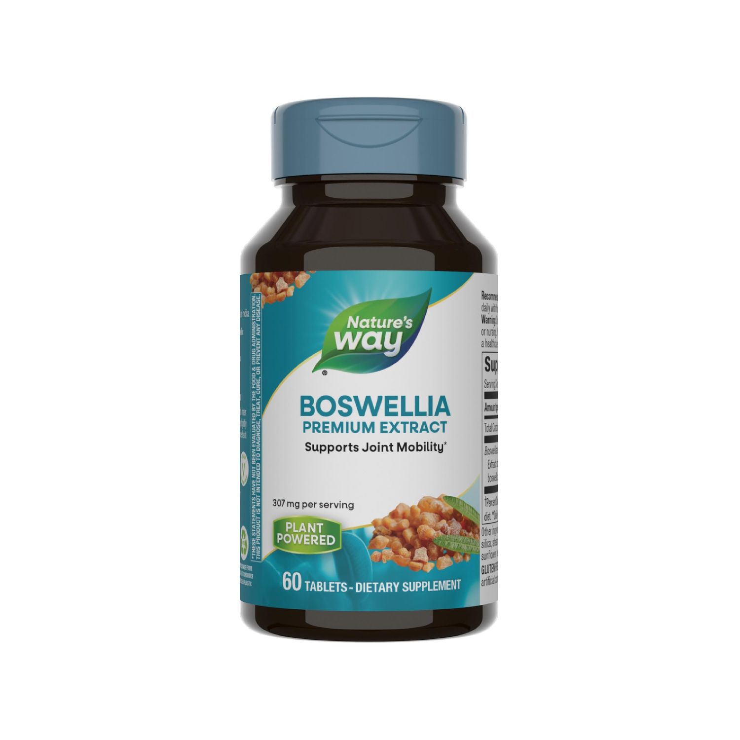 Nature&#39;s Way Boswellia Premium Extract, Supports Joint Mobility*, 307 mg Boswellia serrata Extract per Serving, Frankincense Supplement, Gluten Free &amp; Vegan - 60 Tablets (Packaging May Vary)