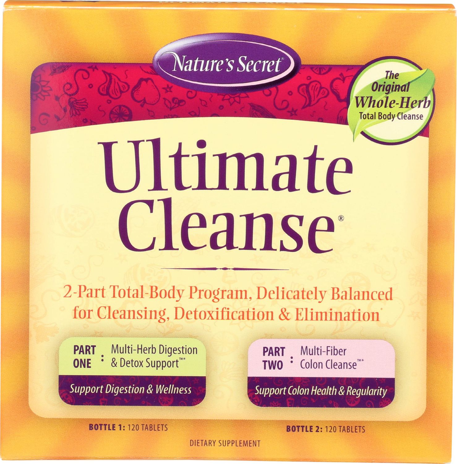Ultimate Cleanse by Nature&#39;s Secret | Cleansing, Detoxification &amp; Elimination, Two 120 Tablet Bottles