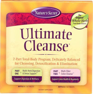 Ultimate Cleanse by Nature&#39;s Secret | Cleansing, Detoxification &amp; Elimination, Two 120 Tablet Bottles