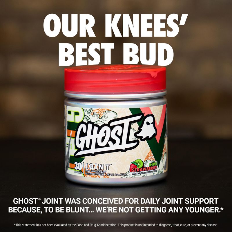 GHOST Joint Supplement, Kiwi Strawberry (30 Servings) - Daily Joint Maintenance Supplement for Men &amp; Women - Glucosamine HCL, Chondroitin Sulfate &amp; Curcumin - Cartilage, Bones &amp; Joint Support
