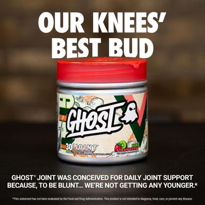 GHOST Joint Supplement, Kiwi Strawberry (30 Servings) - Daily Joint Maintenance Supplement for Men &amp; Women - Glucosamine HCL, Chondroitin Sulfate &amp; Curcumin - Cartilage, Bones &amp; Joint Support