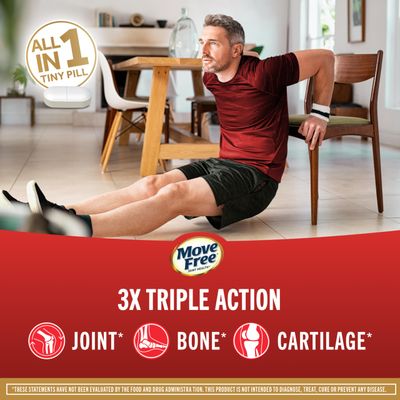 Move Free Ultra Triple Action Joint Support Supplement - Type II Collagen Boron &amp; Hyaluronic Acid - Supports Joint Comfort, Cartiliage &amp; Bones in 1 Tiny Pill Per Day, 64 Tablets (64 servings)*
