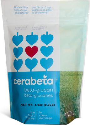 Cerabeta Barley Beta-Glucan Daily Supplement Powder, 4-in-1 Natural Fiber for Cholesterol, Weight Management, Diabetes and Gut Health. Soluble Prebiotic, Single Ingredient, Sugar-Free, Non-GMO.